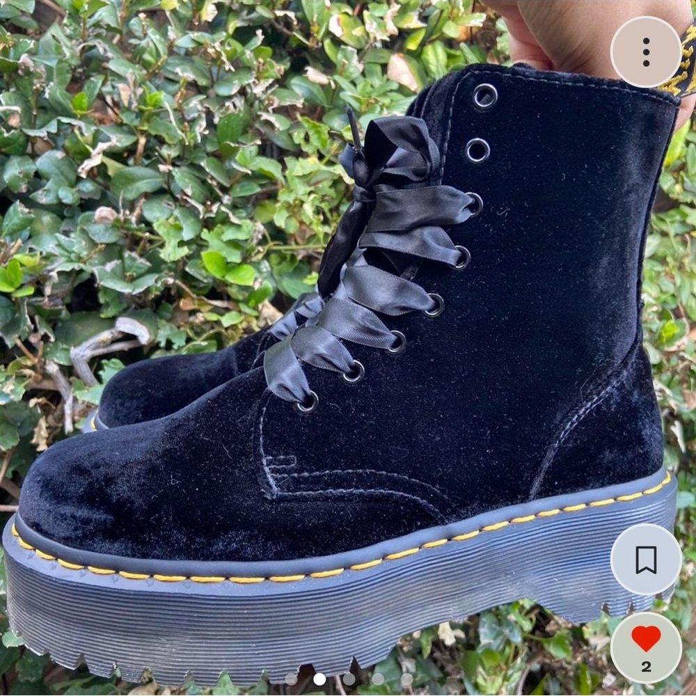 COPY - Jadon Velvet Platform Doc Martens